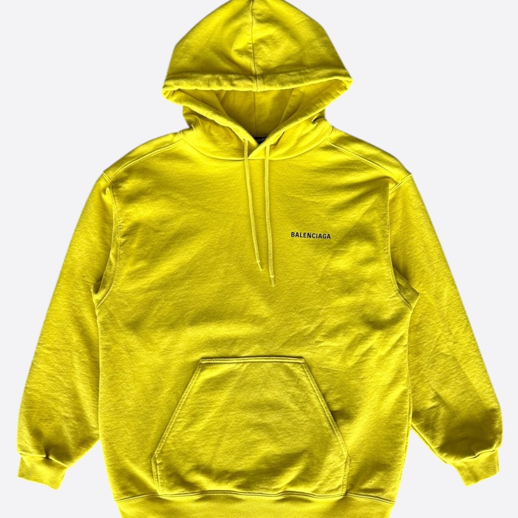 Balenciaga Yellow & Black Logo Hoodie